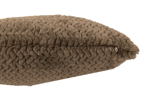 J-Line kussen - polyester - donkerbruin