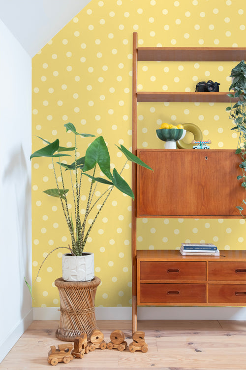 ESTAhome behang stippen geel - 50 x 900 cm - 131578 - vtwonen shop