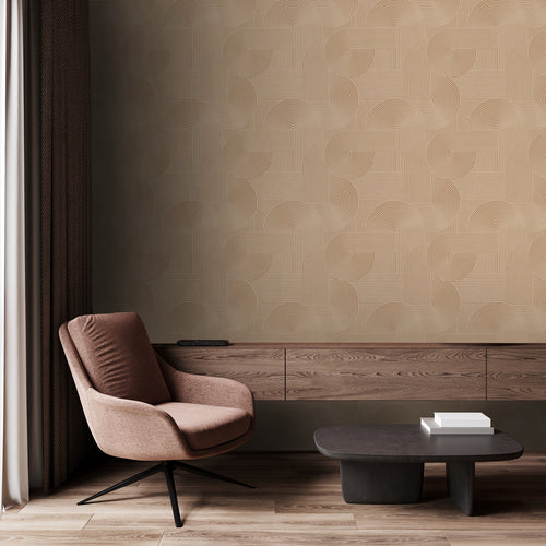 Origin Wallcoverings behang grafisch 3D motief licht terracotta - 53 cm x 10.05 m - 348016 - vtwonen shop