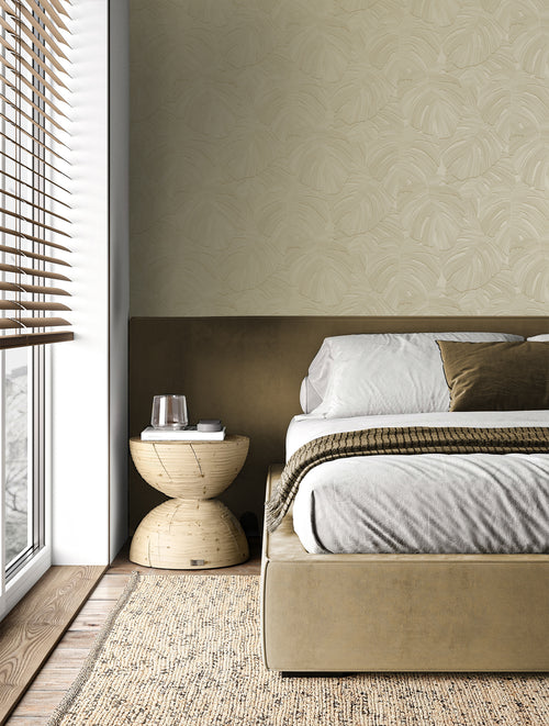 Origin Wallcoverings behang tropische bladeren zand beige - 53 cm x 10.05 m - 348025 - vtwonen shop