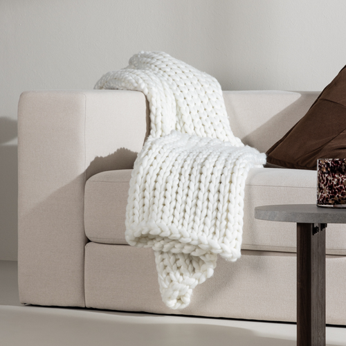 Nest living Verena Gebreide Plaid Wit - 170 x 130 cm - vtwonen shop