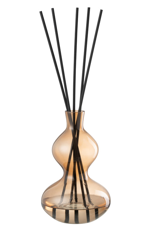 J-Line geurstokjes Nordic Vetiver - glas - amber - large