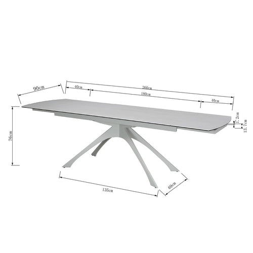 Kare Design Uitschuifbare eettafel Lana 260x90cm beige - vtwonen shop