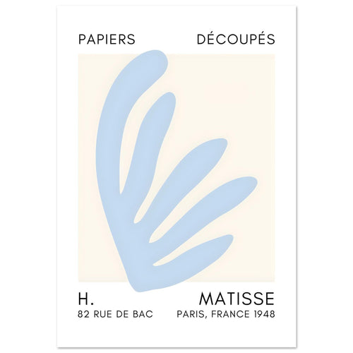 Artfulprints Poster met Lijst Matisse – Aquatic impression light blue   - 50x70 cm - Blauw