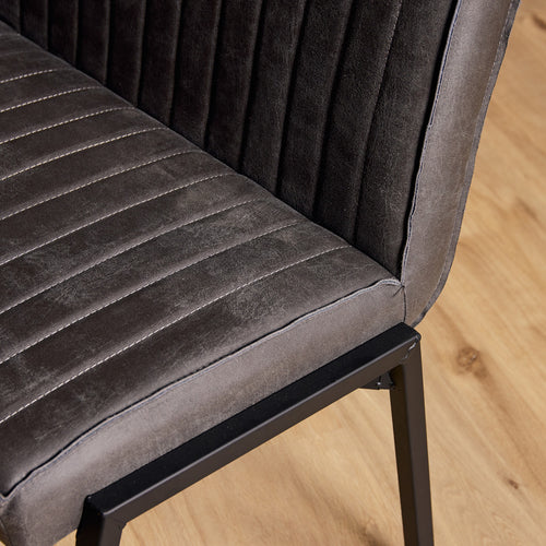 Starfurn Eetkamerbank Tivoli - Antraciet Leer - 185x56x88cm