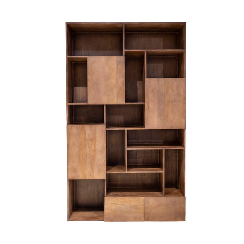 Giga Meubel Wandkast Nala - Donkerbruin Hout - 120x40x200cm