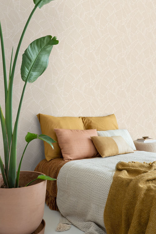 ESTAhome behang bladeren beige - 53 cm x 10.05 m - 130931