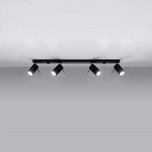 Sollux Lighting Plafondlamp RING 4L zwart - 80x6x16cm