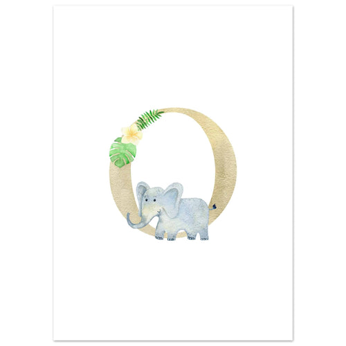 Artfulprints Poster Letter O kindernaam   - 50x70 cm - Meerkleurig