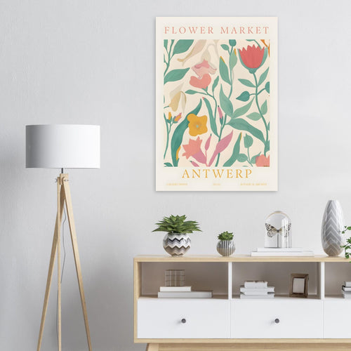 Artfulprints  Flower market - Antwerp   poster 70x100 cm - vtwonen shop