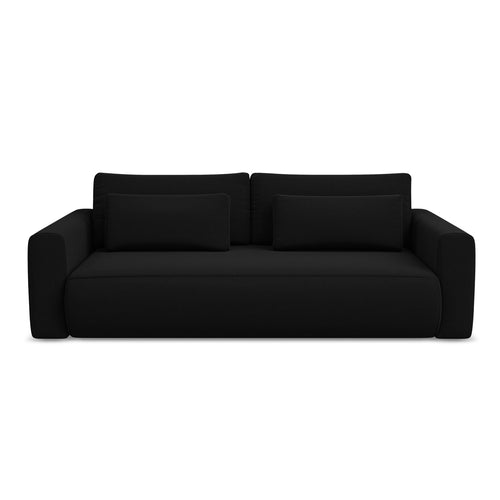 LaMiaSofa 3-zits slaapbank Perugia - velours - zwart - 238x105x82