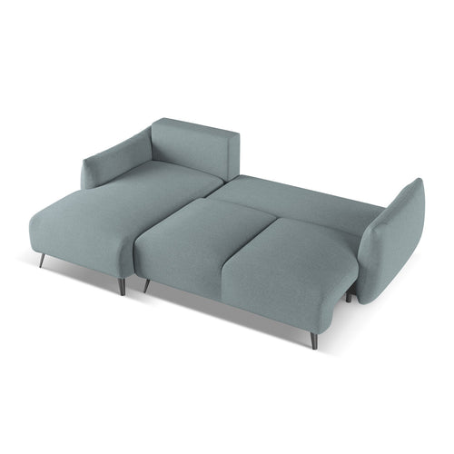 LaMiaSofa hoekbank links Genova - chenille stof - jeans - 242x162x86
