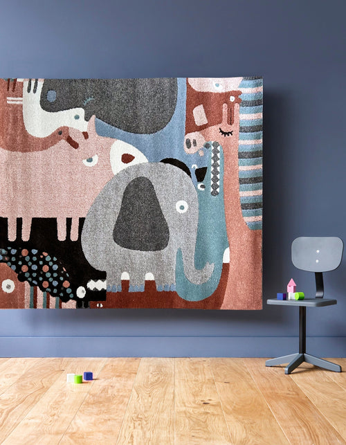 AFK Living vloerkleed Puzzle Animaux - voor kinderen - veelkleurig - 135 x 190 cm