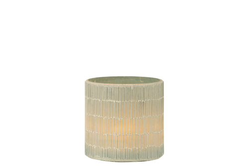 J-Line windlicht Mozaiek - glas - grijs - medium