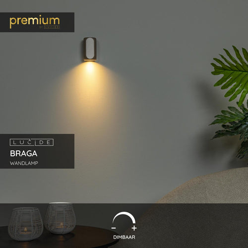 Lucide wandlamp BRAGA - 1xGU10 - Koffie - vtwonen shop