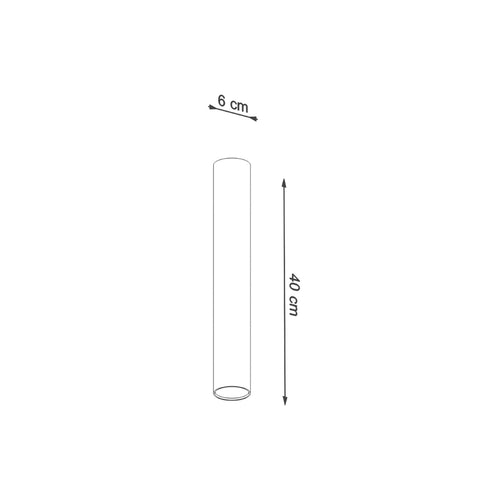 Sollux Lighting Plafondlamp LAGOS 40 zwart - 6x6x40cm