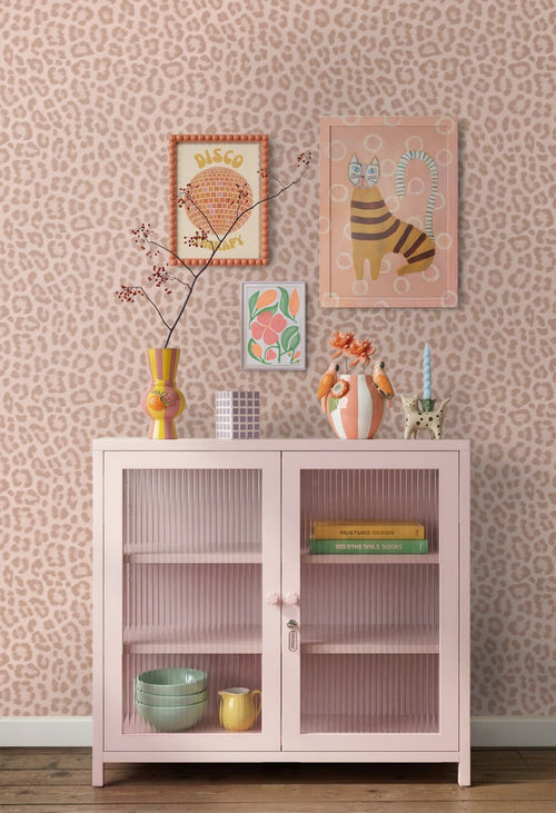 ESTAhome behang panterprint poederroze - 53 cm x 10.05 m - 139964