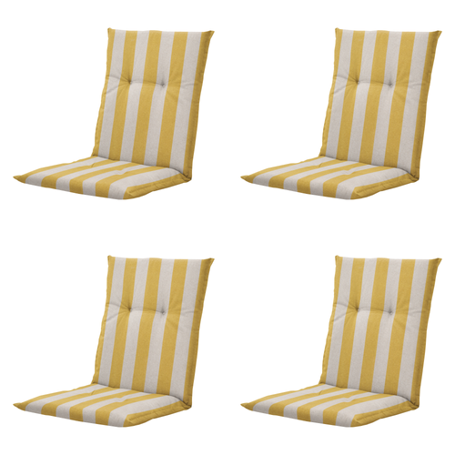 Madison tuinstoelkussen lage rug Amora - geel - 105x50x6cm - set van 4