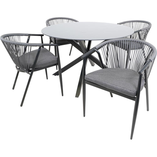 Lesli Living tuintafel Crest - zwart - Ø120x73cm