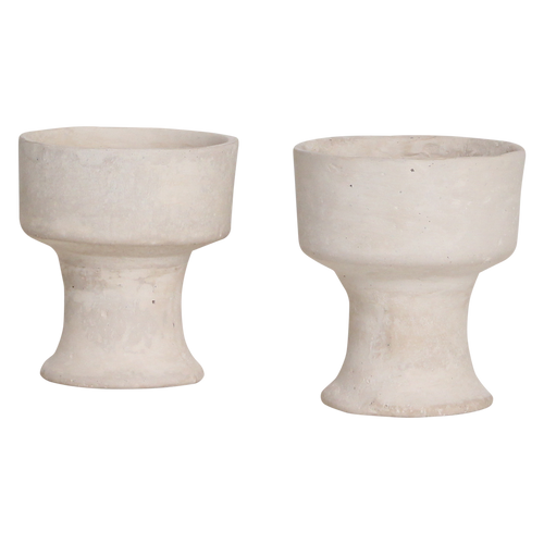 Raw materials vaas Chalk Chotan - créme - 15x15x17 cm - Set/2 - vtwonen shop