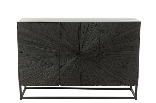 J-Line kast Shanil - hout/ijzer - zwart