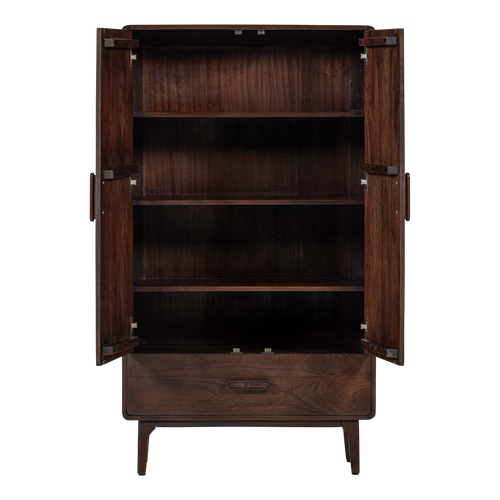 WOOOD opbergkast Liya - Mangohout - Donkerbruin - 150x85x35