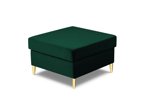 Cosmopolitan Design Poef Kyoto flueel, flessengroen - 70x70x45cm