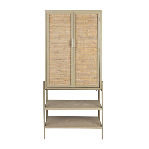 Dutchbone Yasu Kast/ Opbergkast Hoog Hout/ Metaal Beige - vtwonen shop