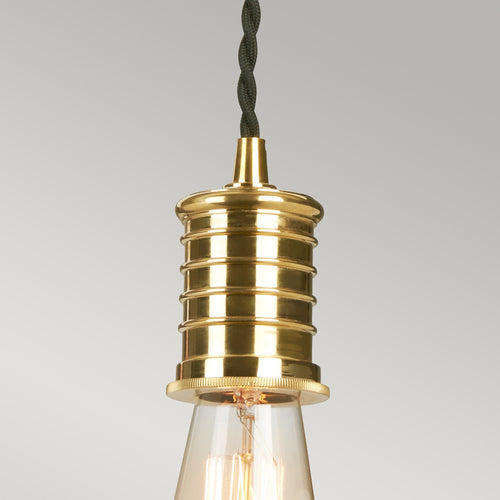 Elstead Douille - 1-lichts plafondlamp zwart, messing, E27
