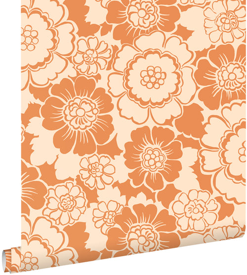 ESTAhome behang retro bloemen oranje - 50 x 900 cm - 131524 - vtwonen shop