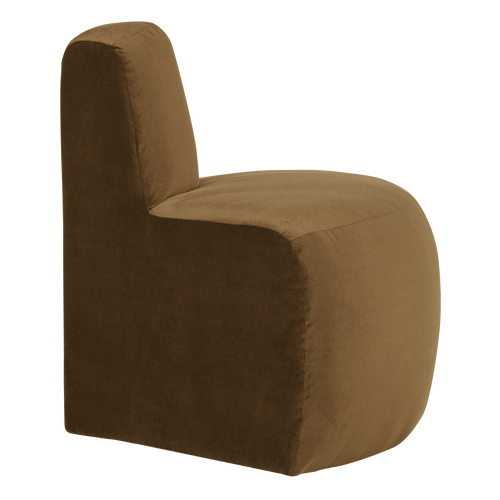 WOOOD eetbank hoek rond rugleuning Mojo Base - Velvet - H.geel - 83x76x76