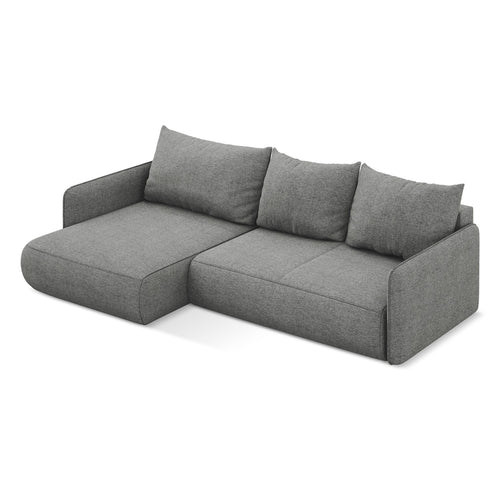 LaMiaSofa hoekbank links Palermo - chenille stof - olifant - 240x148x86
