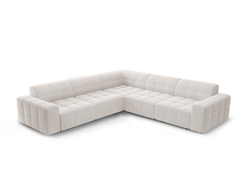 Cosmopolitan Design Symmetrische hoekbank CHICAGO 4-zits, chenille lichtgrijs - 285x285x78cm