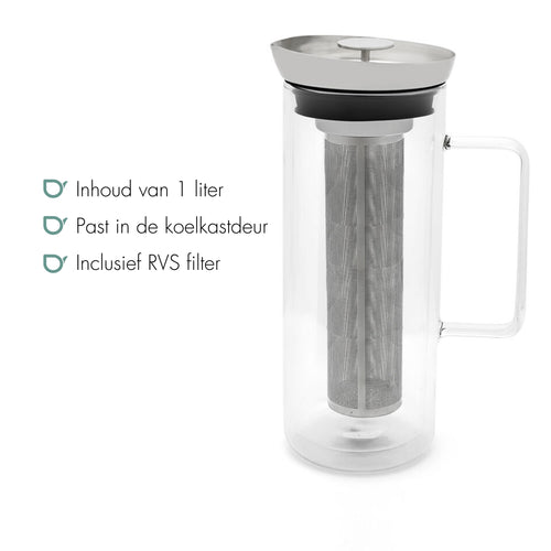 Bredemeijer - Ice tea maker San Remo 1,0L d.w. glas - vtwonen shop