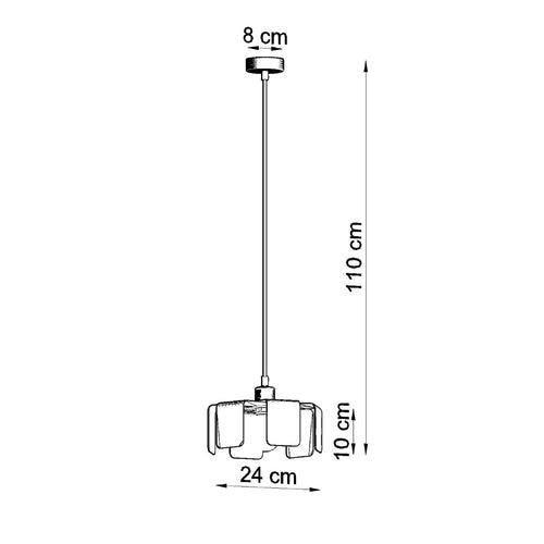 Sollux Lighting Hanglamp TULIP zwart - 24x24x110cm