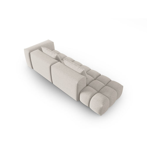 Cosmopolitan Design - Linker modulaire bank Verona 4-zits, structurele stof beige - 85x265x70cm