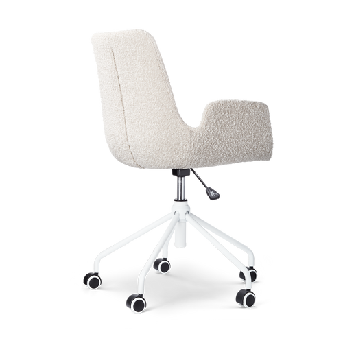 Nolon Nout-Eef Bureaustoelen Set van 2 - Bouclé Beige - Wit Onderstel - vtwonen shop