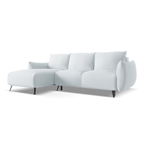 LaMiaSofa hoekbank links Genova - chenille stof - lichtblauw - 242x162x86