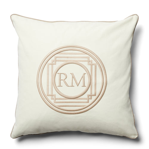 Rivièra Maison RM Steven Pillow Cover 50x50 - Katoen - Wit - vtwonen shop