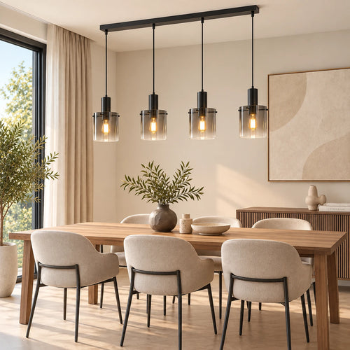 Searchlight hanglamp Sweden - 4 lichts - 142  x 150   cm - zwart