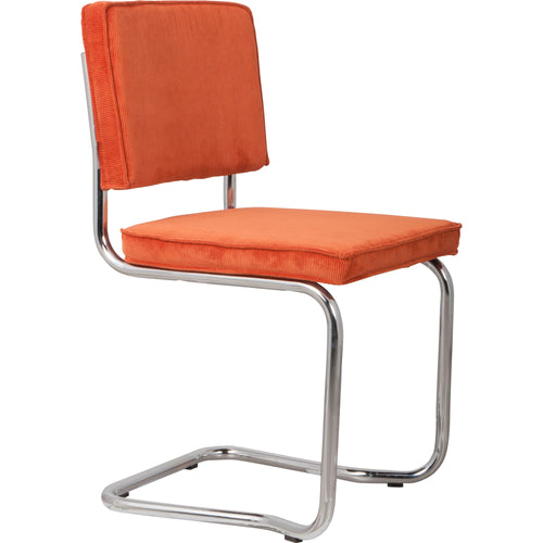 Zuiver Ridge Rib Kink Eetkamerstoelen Oranje - Set van 2 - vtwonen shop