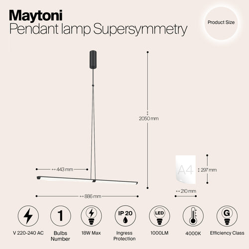 Maytoni - Hanglamp Supersymmetry - Zwart - Ø4 - vtwonen shop