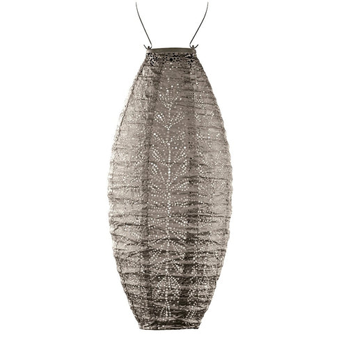 Lumiz solar lampion – folia long oval – 20 cm – taupe
