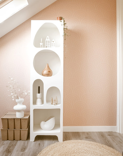 ESTAhome behang art deco bogen perzik roze - 53 cm x 10.05 m - 139218