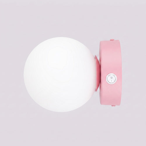 Sollux Lighting Wandlamp YOLI 1 roze met schakelaar - 12x14x12cm