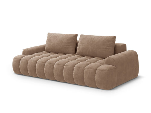 Cosmopolitan Design Slaapbank met opbergdoos Linz 4-zits, flueel donkerbeige - 100x250x84cm