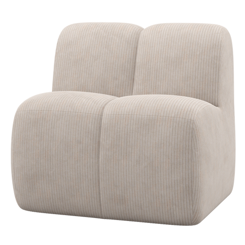 WOOOD eetbankje hoek met rugleuning Mojo - Ribstof - Ecru - 83x84x73