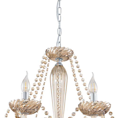 Stars of Light  hanglamp Basilano - e14 - ø 82 cm - chroom/cognac