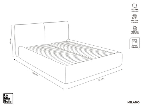 LaMiaSofa Bed met opbergruimte Milano - chenille stof - groente - 160x228x82