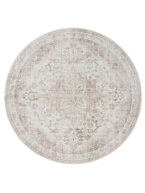 benuta wasbaar vloerkleed George - roze/beige - ø 120 cm